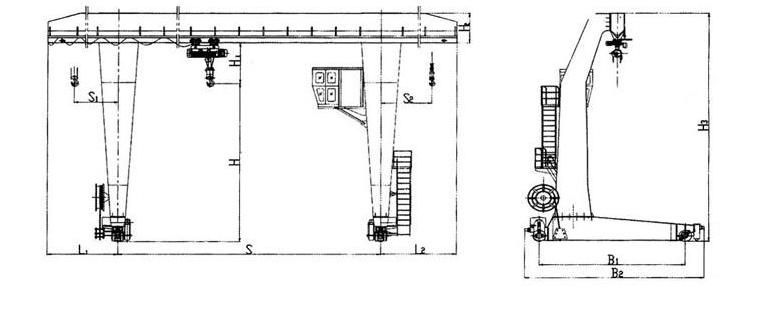 L型電葫蘆門式起重機結(jié)構(gòu)圖